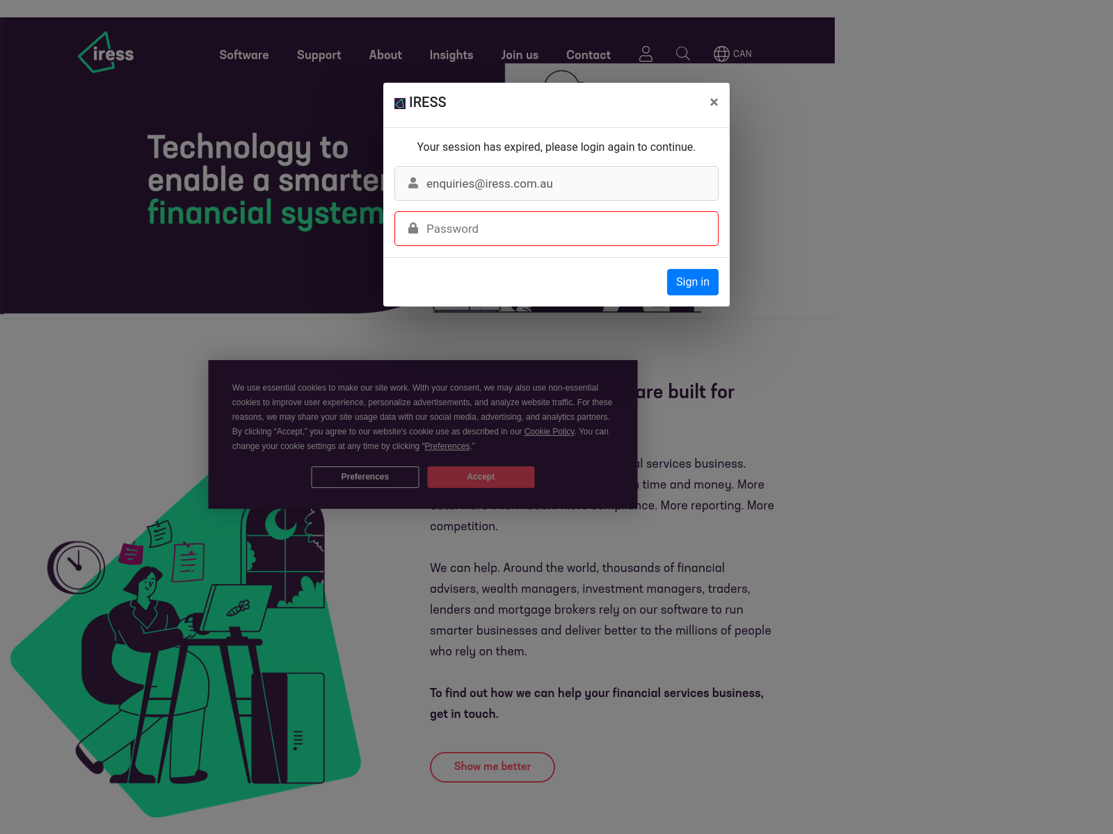 screenshot of the reported site