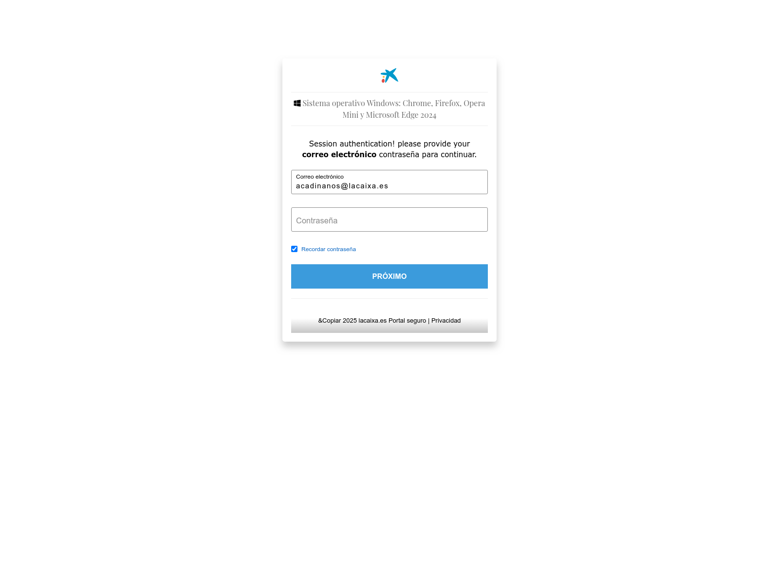 Screenshot of http://lacaixa.es-staffrecords-2025xunmj-oqysmzqzw.sergiotaveira.pt/?email=acadinanos@lacaixa.es
