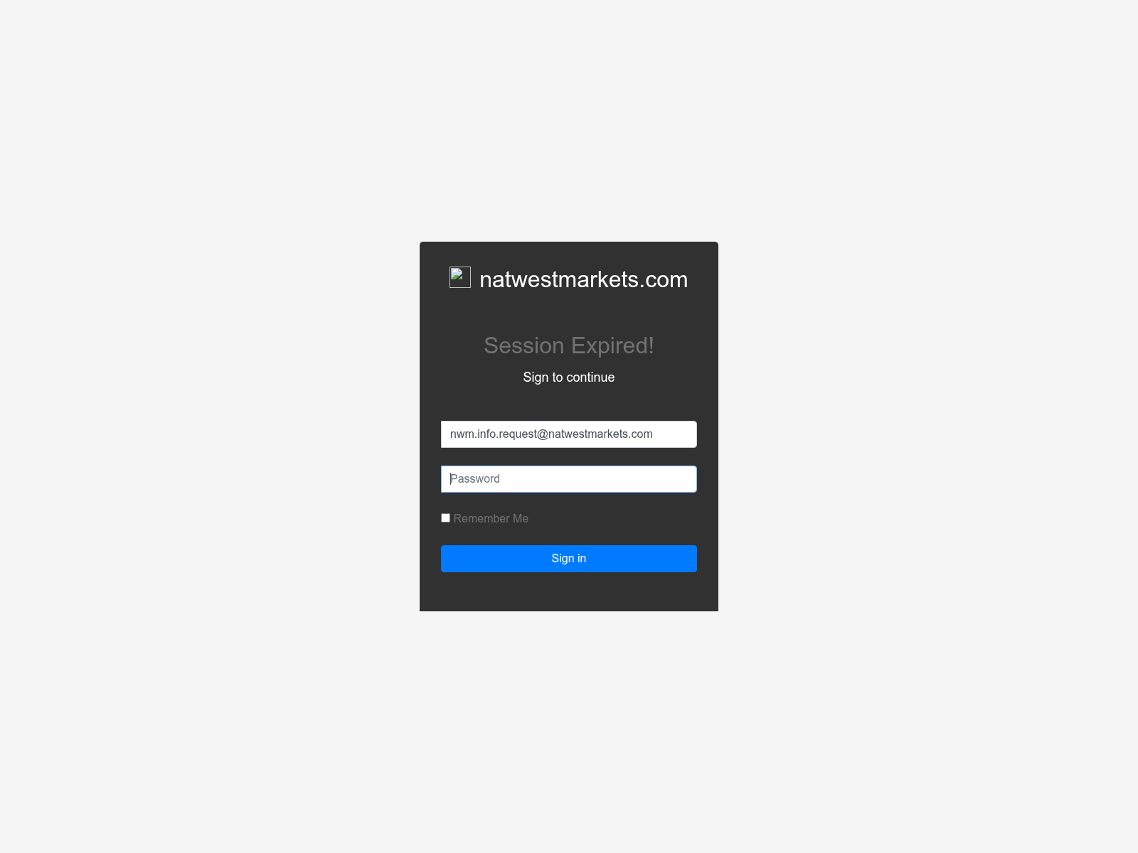 Screenshot of https://globaldrumsbus.com/1/?userid=nwm.info.request@natwestmarkets.com