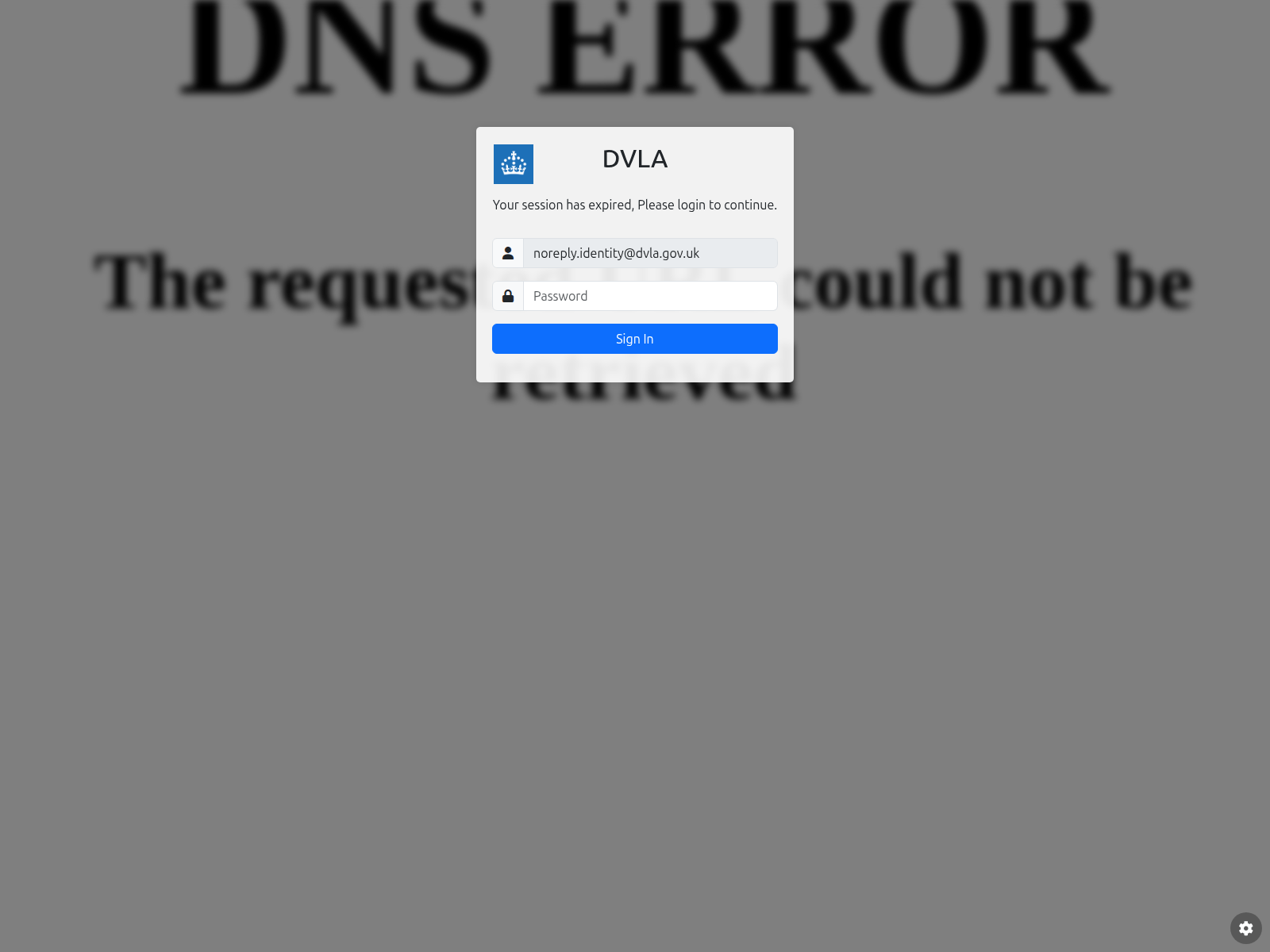 Screenshot of https://vxh0p0.fm97.fdske.com/e/c/01k607ahqhgqh81absk9m4ydrn/01k607ahqhgqh81abska0ptwdt#noreply.identity@dvla.gov.uk