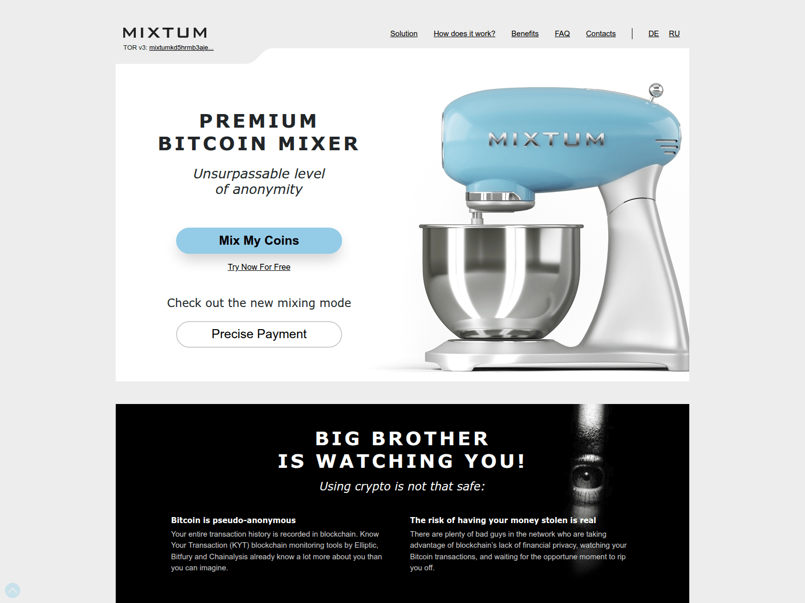 screenshot of the reported site