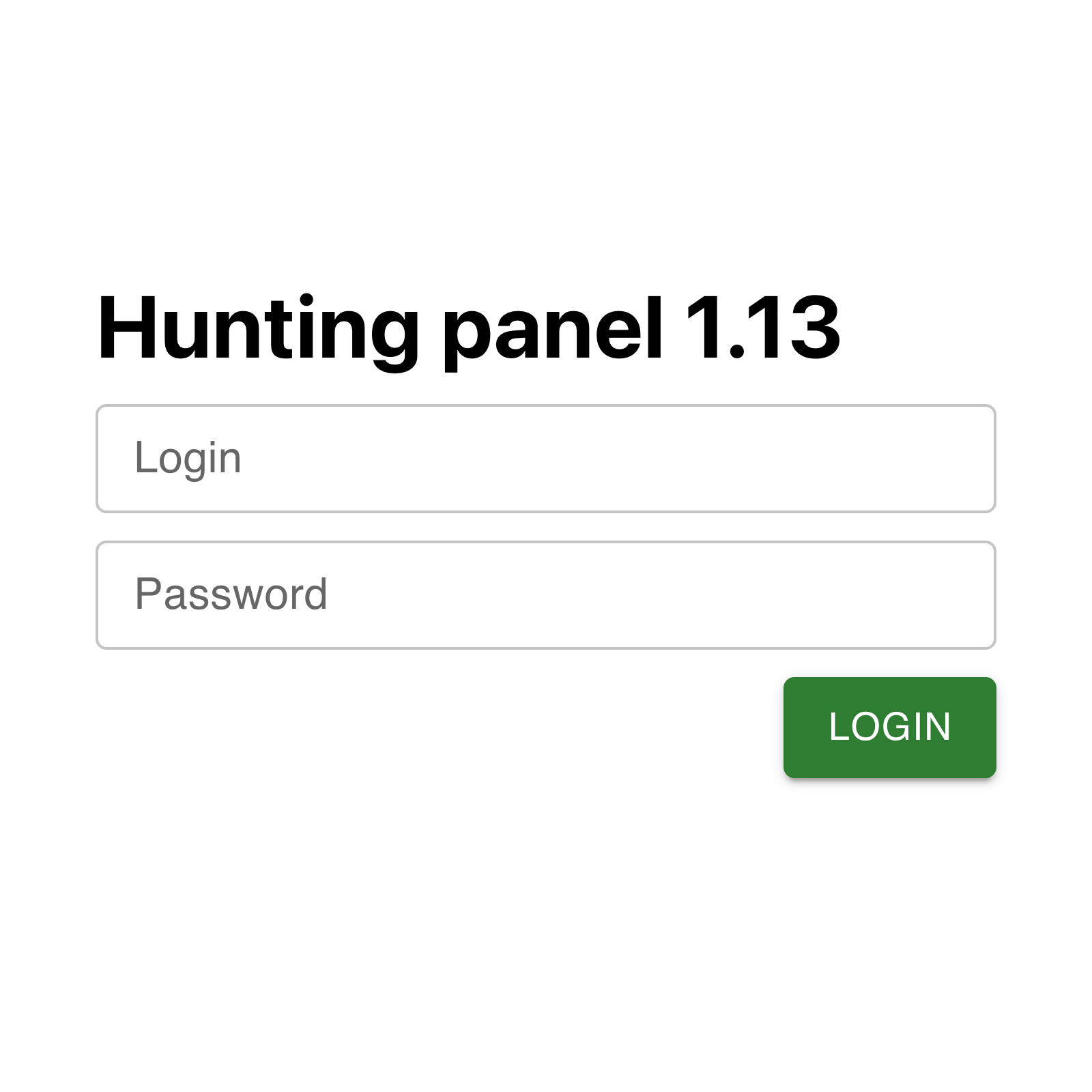 The login page of RedLungfish's centralised admin panel
